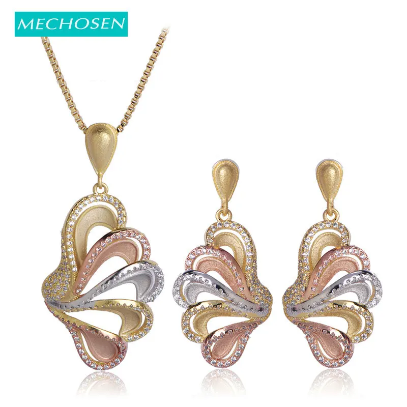 Набор свадебных украшений MECHOSEN набор из колье серёг крыльев бабочки 3 тона |