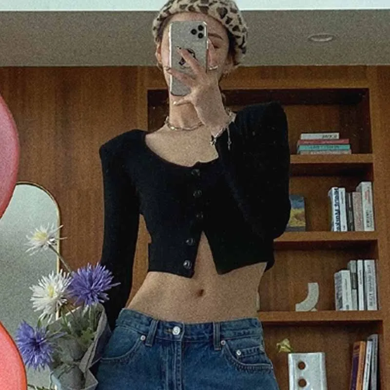 Женский кардиган с круглым вырезом и открытыми плечами облегающие блузки