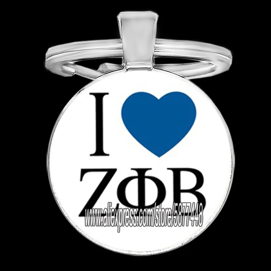 Artwork ZETA PHI BETA Man Keychain ZPB Letter Greek Nameplate Key Ring for Women | Украшения и аксессуары