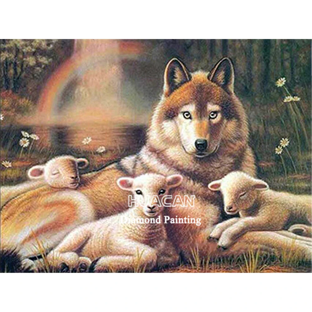 

Животный принт волк Сделай Сам 11CT наборы для вышивки крестом ремесло рукоделие комплект хлопчатобумажных ниток с напечатаным холстом для д...