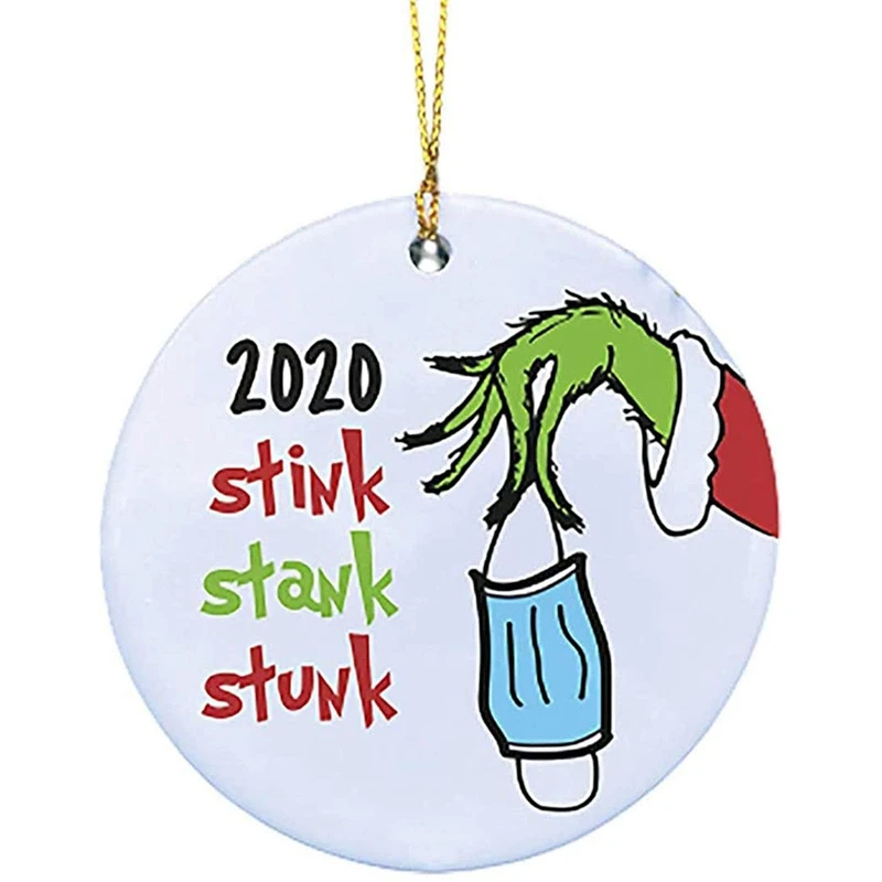 

4Pcs Handmade Christmas Ornament, Family Decoration Ornament, Xmas Decorations for Gift, Face Shield Ornament
