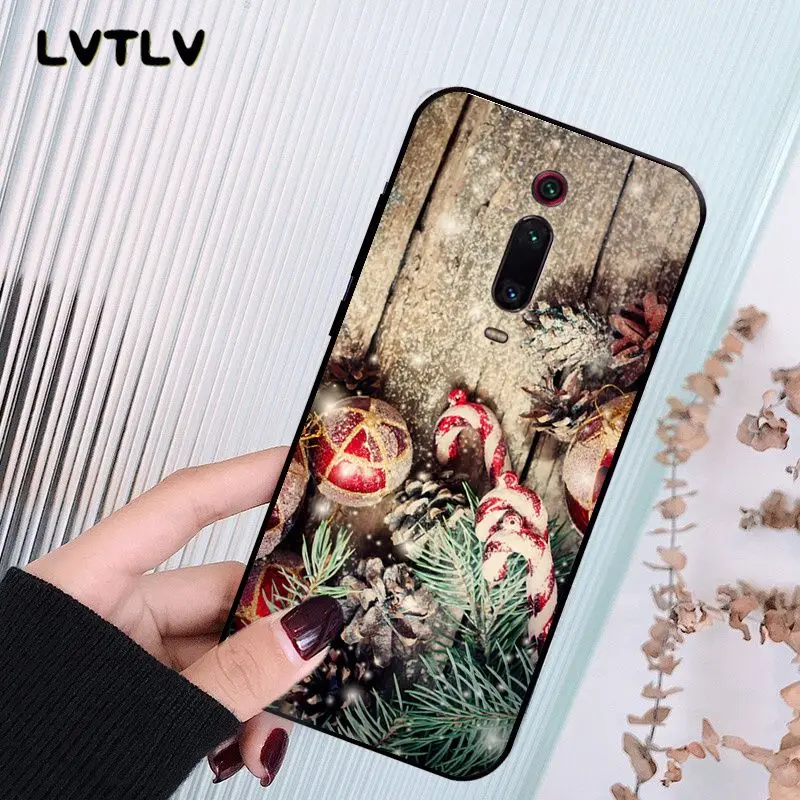 LVTLV Merry Christmas Gift Black TPU Soft Phone Cover for Xiaomi 8 9 se 5X Redmi 6pro 6A 4X 7 5plus note 5 |