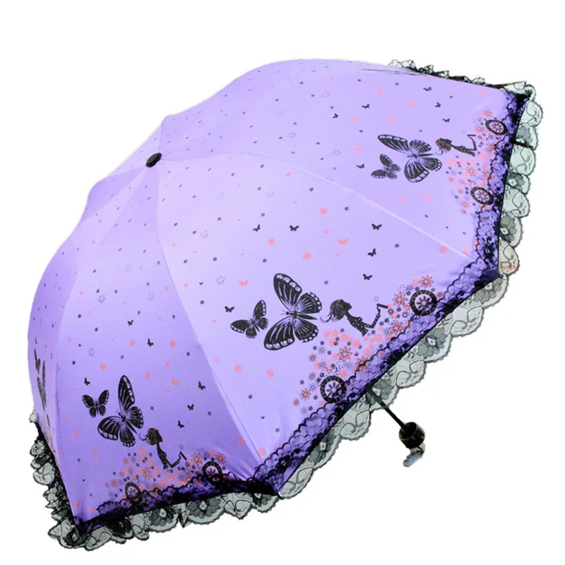 

Lace Folding Umbrella Women parasol Sun Umbrella All-Weather Umbrella Umbrella Rain Women