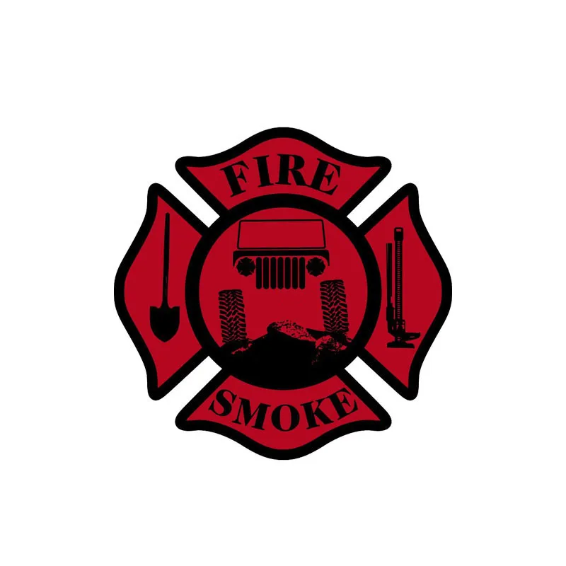 Aliauto Reflective Car Sticker Funny Firefighter Fire Smoke Decal PVC for Mercedes Honda Toyota Volkswagen Renault Vw 11cm*11cm |