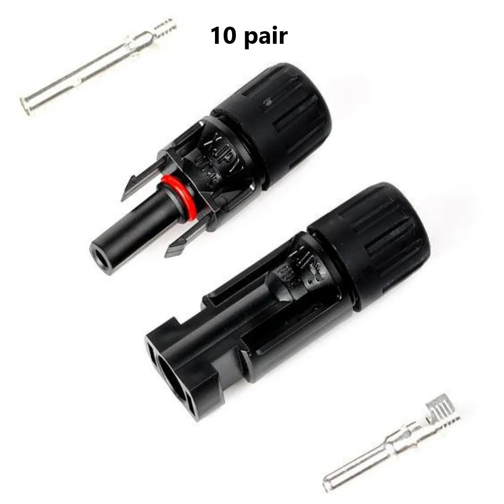 

10 Pairs Cable Connectors FOR MC-4 Solar Panel Waterproof Cable Connector Male Female IP67 1000V AC DC Waterproof Sealing Ring