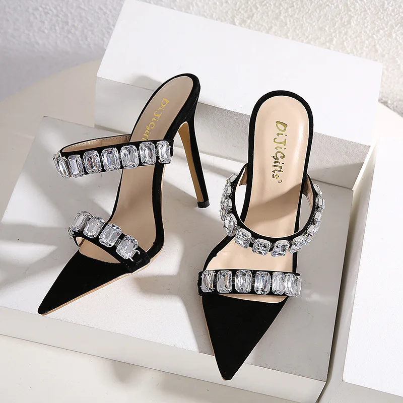 

Beige Heeled Sandals Large Size Fashion Womens Shoes 2021 Black Big Luxury Summer Velvet Comfort Clear New Low Girls Basic Buckl