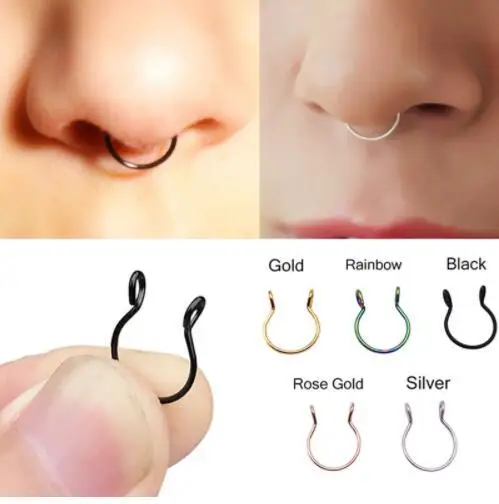 U образные кольца для носа из титановой нержавеющей стали пирсинга женщин и