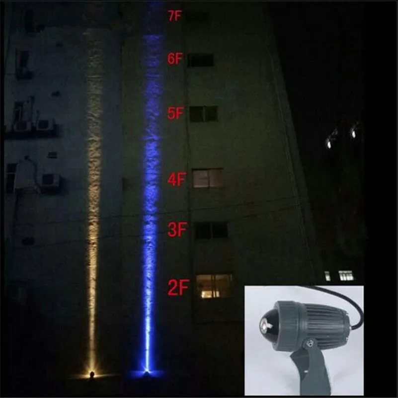 Уличный Светодиодный точечный светильник WaterproofIP65 настенный с узким углом луча