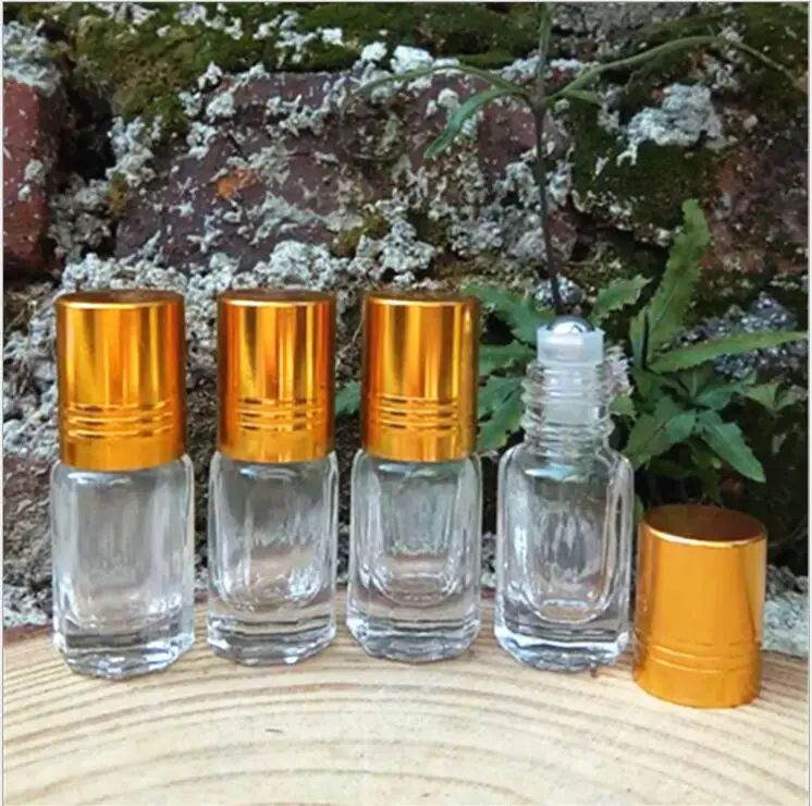 24 шт Золотая крышка мини флакон для парфюма стеклянная бутылка с роликом