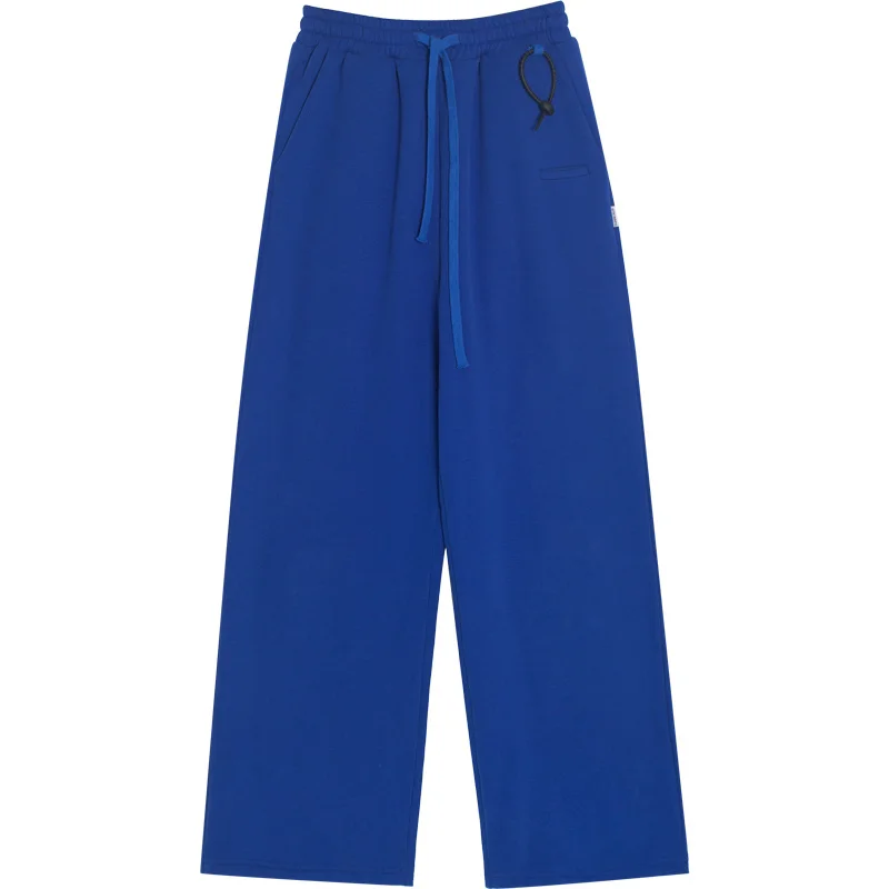 Синие повседневные женские брюки Klein зимние плюшевые утепленные прямые с