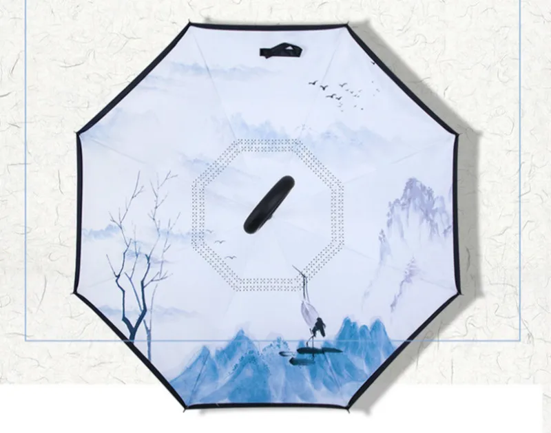 Ветрозащитный складной зонт с обратной связью крючком для автомобиля | Дом и сад