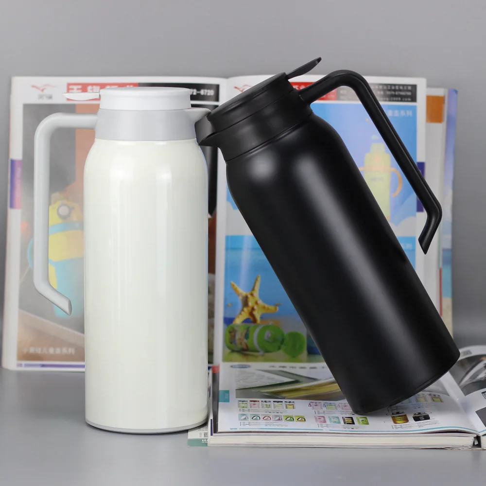 

With handle Portable Double Stainless Steel Vacuum Flask Coffee Tea Thermos Sport Travel Mug 1500ML Large Capacity Thermocup