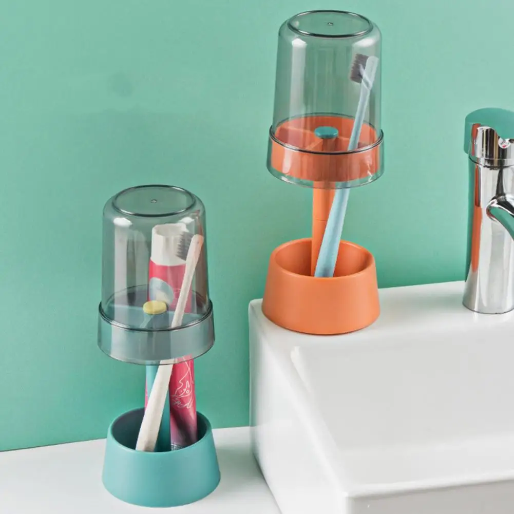 

Universal Toothbrush Holders 2 in 1 Compact PP Multi-Functional Bathroom Storage Organizer for Travel