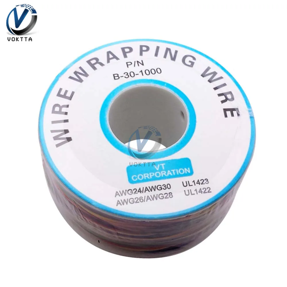 8 цветов 30AWG провод для обертывания проволоки UL1423 0 25 мм луженая медь твердый ПВХ