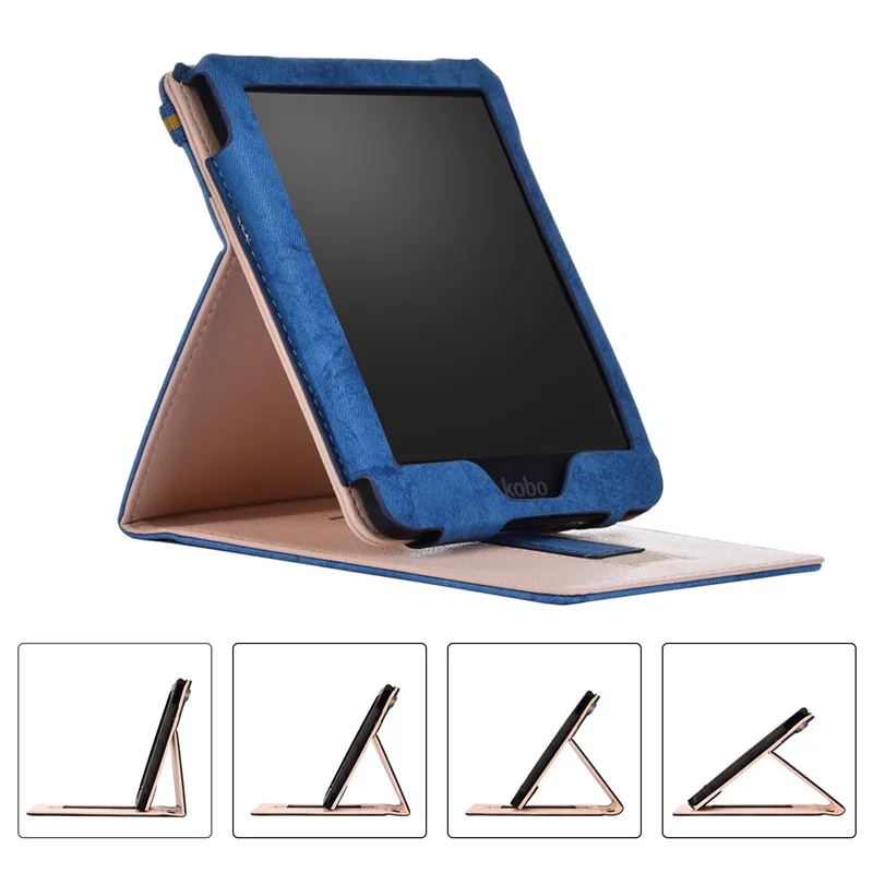 Luxury PU Leather Smart Case for e reader ebook Kobo Clara HD 6 inch funda Cover with Hand Holder Strap | Компьютеры и офис