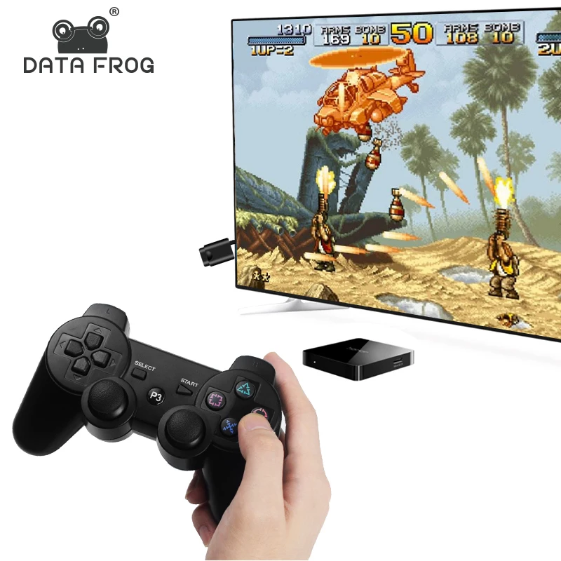 

Data Frog 2.4G Wireless Dual Vibration Gamepad for PS2/PS3 Game Joystick for Android Phone/TV Box/Smart TV/PC Game Controller