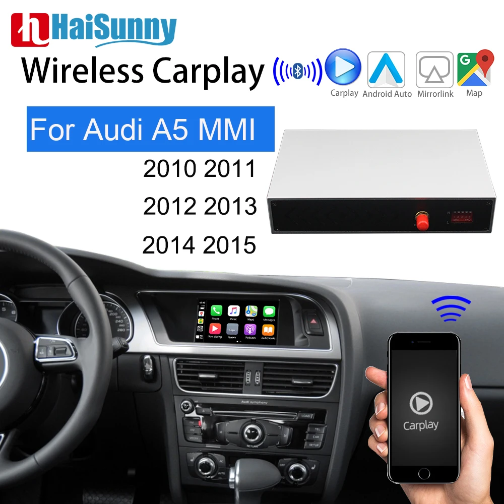 

Retrofit Wireless Carplay For Audi A5 Adapter Support Multimedia Music Reverse Camera Android Auto Mirror Link GPS Navigation