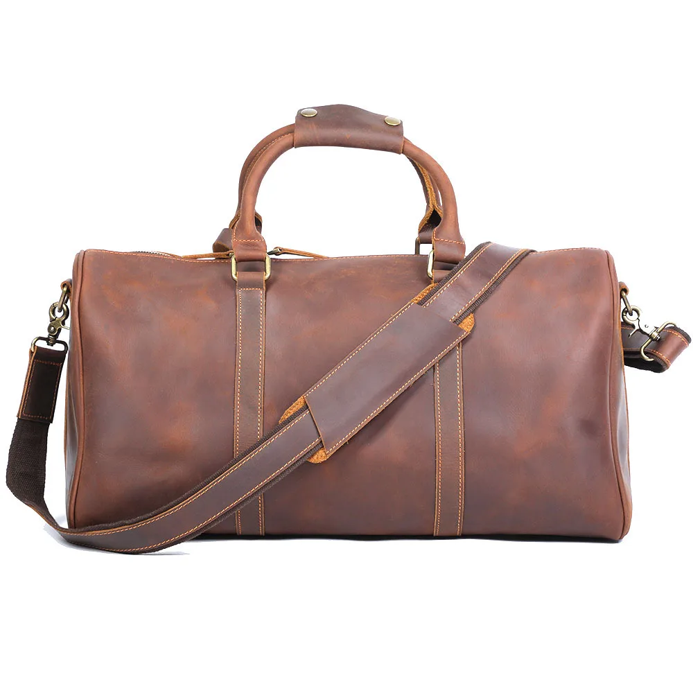 Real leather travel bag for man