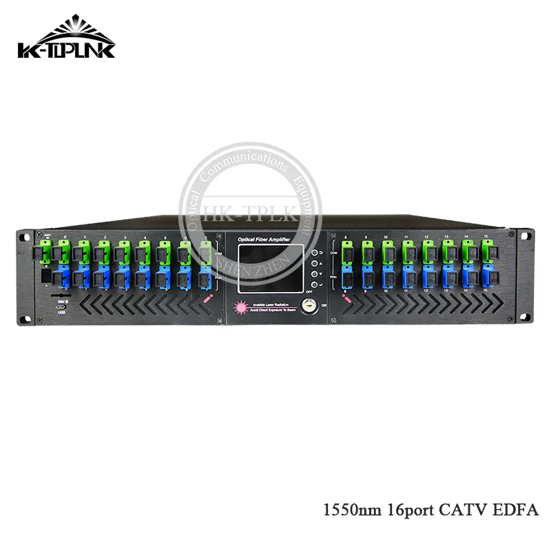 Новый усилитель оптического волокна CATV EDFA с WDM 1550nm 2U стойка 16 портов * 19dbm SC/APC SC/UOC