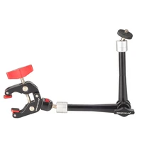 11 inches adjustable articulating friction magic arm with super clamp for dslr camera led flash lightmonitor video vlog rig