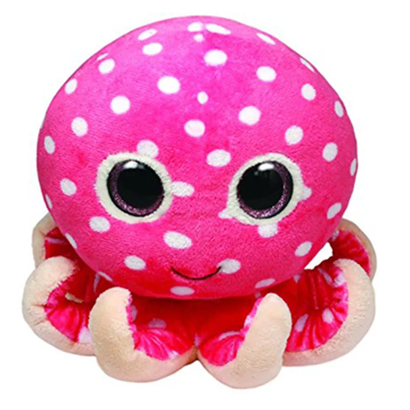

15CM Ty Beanie Boos Big Eyes Octopus Plush Cute Stuffed Animal Toys Super Soft Bedside Doll Decor Boys Girls Child Birthday Gift