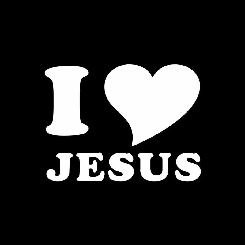 Car Stickers I LOVE JESUS HEART Christian Religion PVC Decoration Accessories Decals Waterproof Black/white 13cm*10cm | Автомобили и