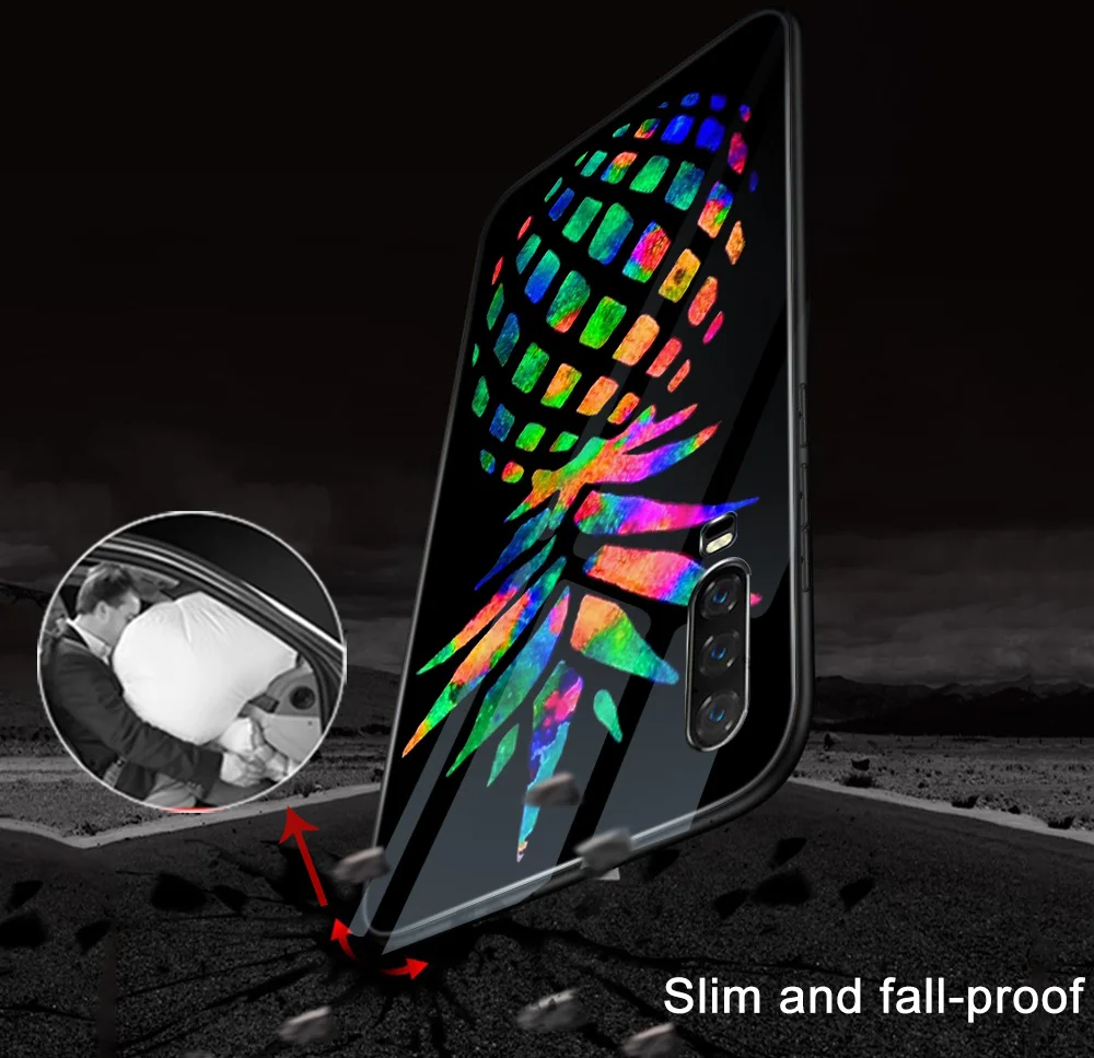

ciciber Fruit pineapple Case for Huawei P30 P20 P40 P Smart Z 2019 Honor 20 10 9 9X Pro Mate 30 20 Lite Pro Nove 5T Glass Cover