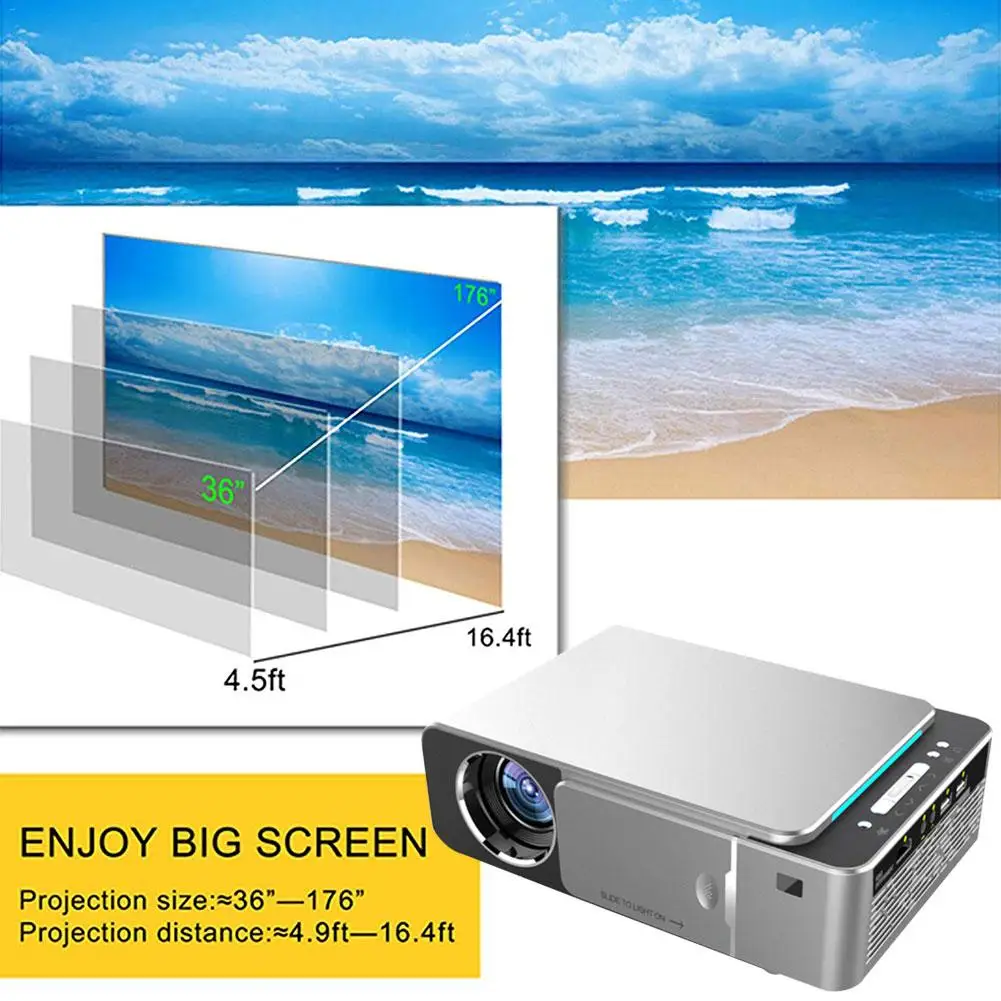 T6 портативный Full HD светодиодный проектор 4K 3500 люменов 1080P домашний кинотеатр Android