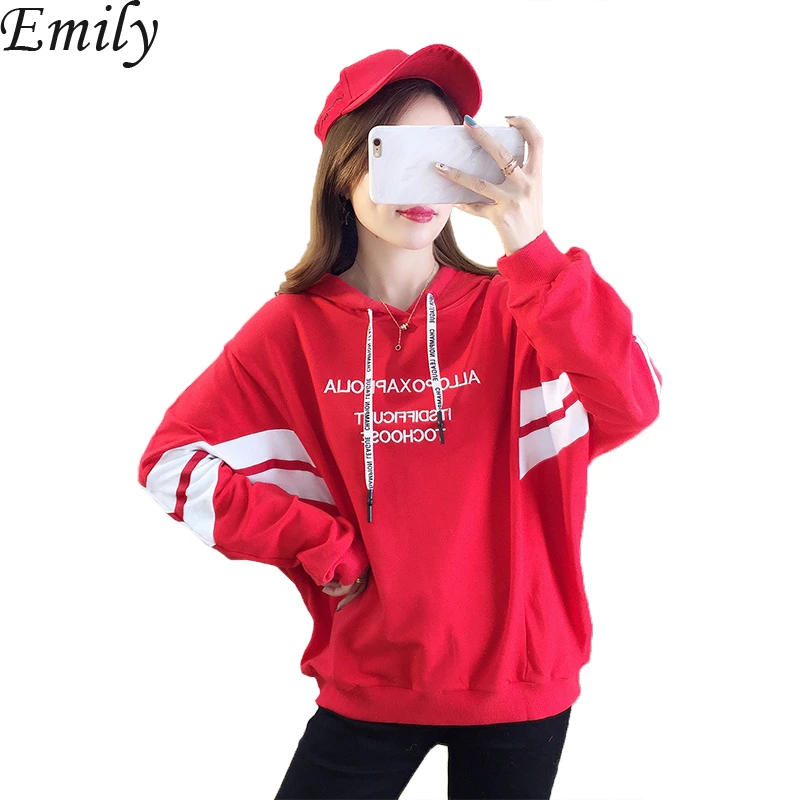 Осенняя Женская толстовка с буквенным принтом толстовки в стиле хип хоп