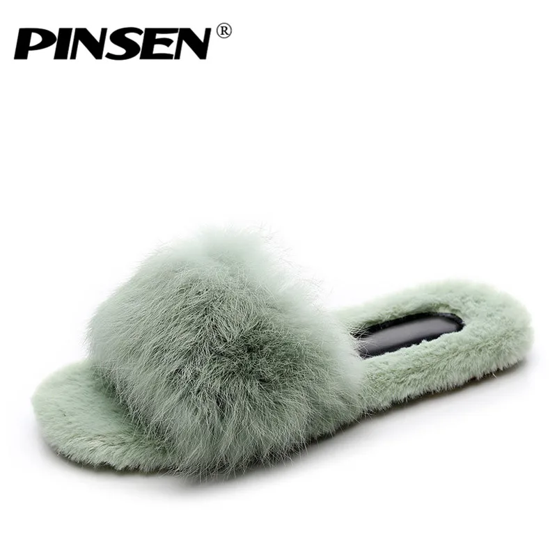 PINSEN/; зимние женские домашние тапочки; домашняя обувь; меховые тапочки; Теплая обувь; женские домашние тапочки; женские слипоны на плоской подошве
