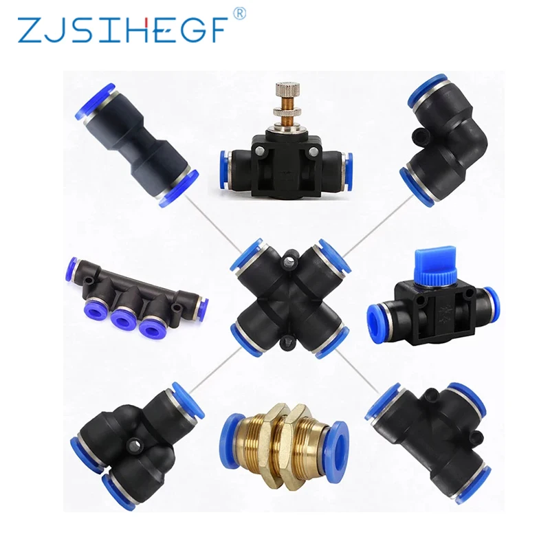 

Pneumatic fittings PY/PU/PV/PE/HVFF/SA water pipes and pipe connectors direct thrust 4 to 12mm/ PK plastic hose quick couplings
