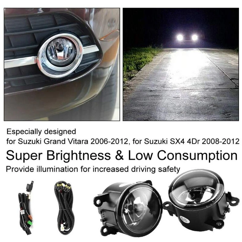 Прозрачный объектив бампер противотуманный светильник вождения для 06-14 Suzuki GRAND