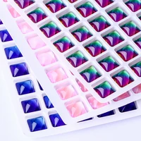 10mm square rhinestones flatback 4mm small glass strass colorful glue on nails fancy stones k9 glass crystals accessories
