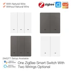 Умный светильник ель Zigbee Tuya Smart Life сбез нейтрального провода, 220 В, кнопочный светильник ель света со шлюзом, Alexa Google Home 2MQTT
