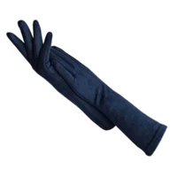 gloves winter ladies gloves suede length 35cm arm sleeve suede fashion suede thick black gray beige dark blue brown light gray