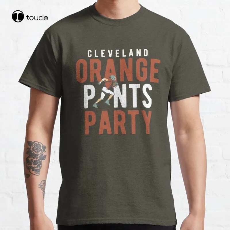 

Cleveland Orange Pants Party Classic T-Shirt Cotton Tee Shirt Unisex