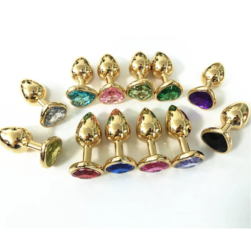 Анальная пробка в форме сердца Металлические анальные бусины стимулятор