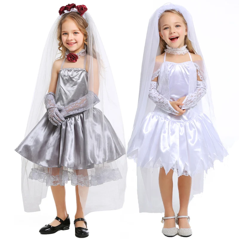 Карнавал Хэллоуин девушка день Мексики труп костюм невесты страшный дьявол