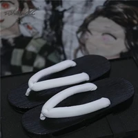 whoholl summer women slipper japanese wooden clogs geta anime demon slayer cosplay flip flops platform slipper