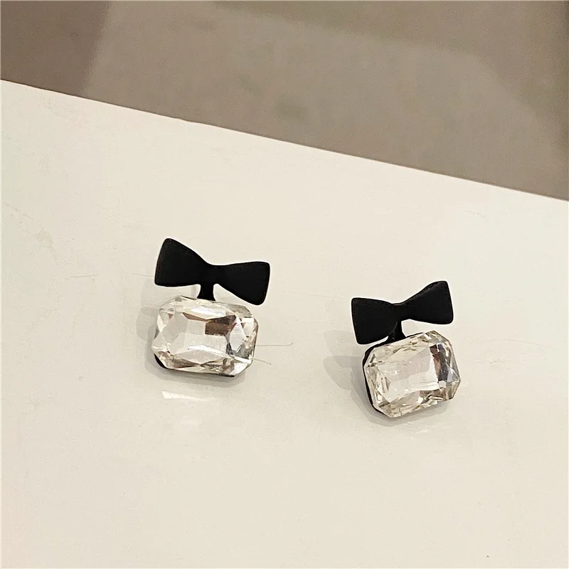 Вечерние серьги-гвоздики 925 стерлингового серебра иглы чёрным гaлстyкoм до AAA