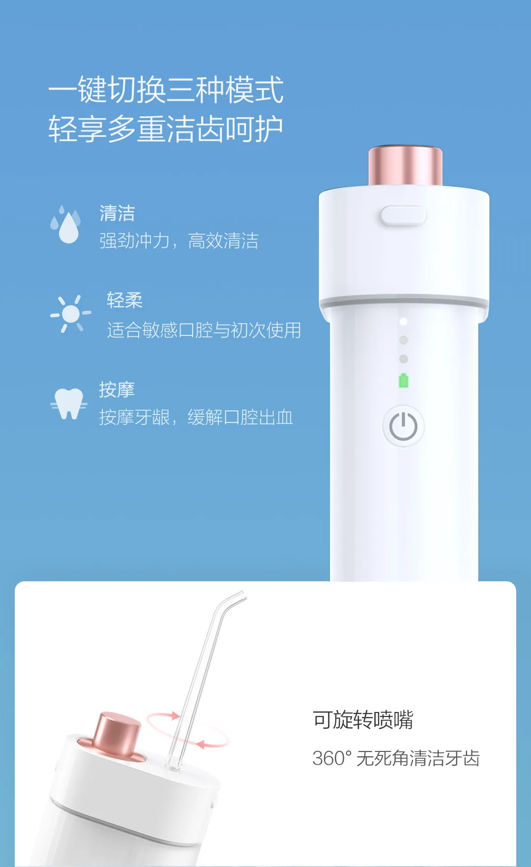 Xiaomi доктор. B F3 Ирригатор для полости рта Стоматологическая Портативный IPX7 водяной Флоссер наконечник Перезаряжаемые 3-х уровневый 0,6 мм ультра-тонкий водяной Флоссер