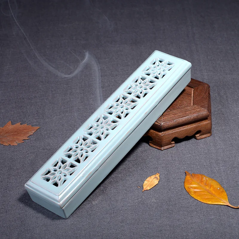 sky blue Керамическая горизонтальная горелка для благовоний Joss держатель для ароматических палочек для украшения дома фиолетовая Песочная основа для благовоний с огненным хлопком - Цвет: sky blue