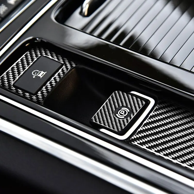 

Carbon Fiber Car Accessories Interior Electronic handbrake Protective sticker Used for Jaguar F-PACE X761 All years