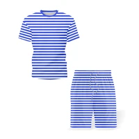 2021 new harajuku mens suit 3d fashion classic striped short sleeve shorts 2 piece set summer oversized t shirt sports suit