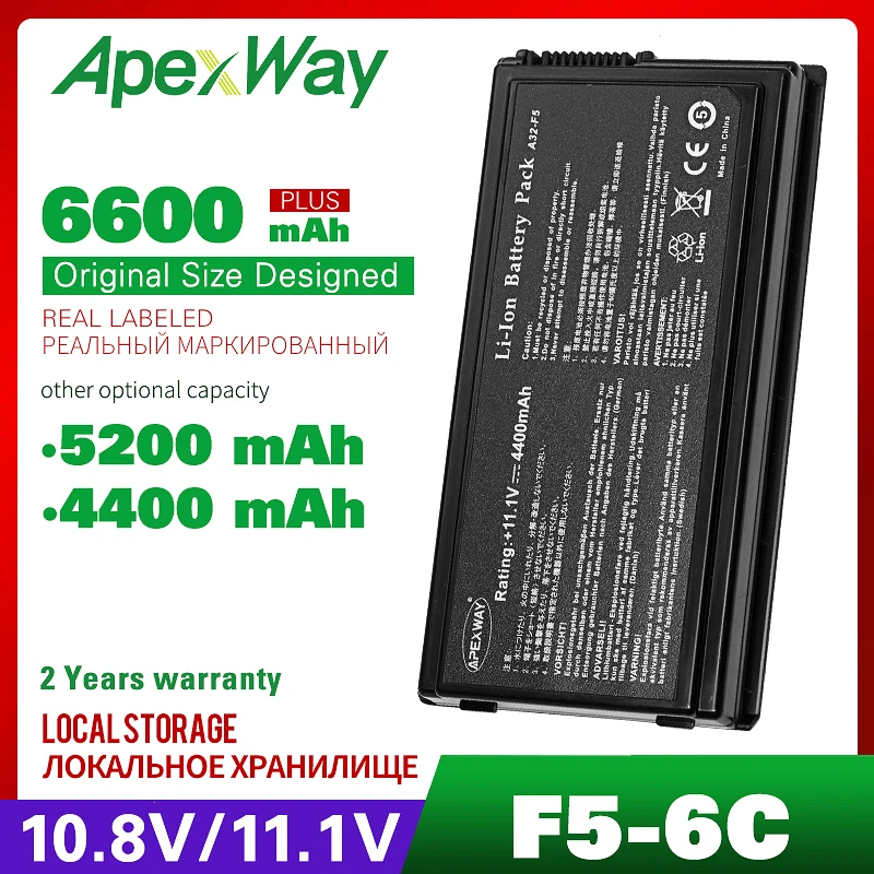 

Аккумулятор для ноутбука Asus, 11,1 В, ApexWay, 90-NLF1B2000Y, X50, F5C, F5M, F5R, F5SL, F5V, F5VL, X50M, X50R, X50SL, X50VL