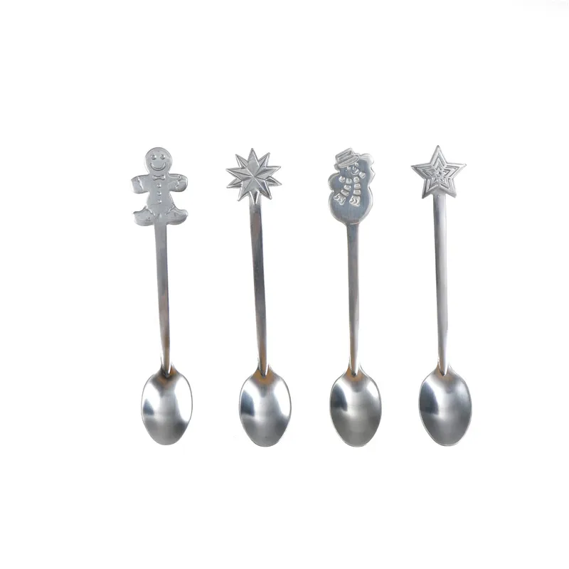 

4pcs Christmas Stainless Steel Coffee Spoons Tea Spoons Dessert Snacks Teaspoon