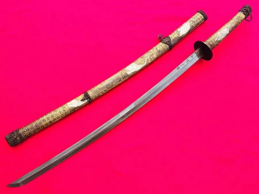 Японский самурайский меч ручной работы HRC60 Подпись Дамасская сталь Балде воин