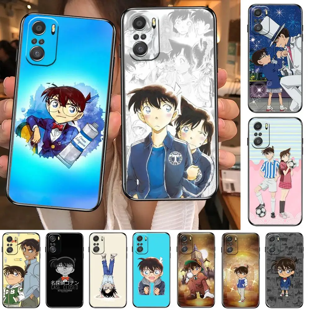 

anime Detective Conan Phone Case For xiaomi redmi 11 Lite pro Ultra 10 9 8 MIX 4 FOLD 10T Black Cover Silicone Back Prett