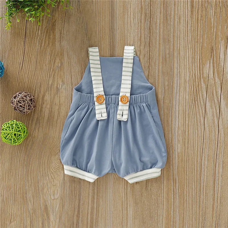 

Toddler Baby Boy Girls Summer Cotton Striped Romper Cute Sleeveless Backless Jumpsuits For Newborn 0-3Years old