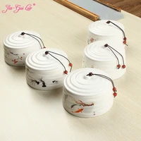 jia gui luo ceramic tea box dried fruit storage cans sealed bottle tea accessories puer tea storage box ceramic jar d098